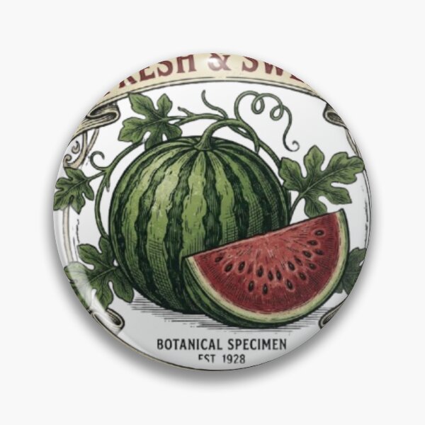 Item preview, Fresh and Sweet Vintage Watermelon Botanical Specimen Label – Antique Fruit Crate Art | Watermelon Lover Gift designed and sold by irfanshikh.