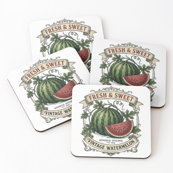 Item preview, Fresh and Sweet Vintage Watermelon Botanical Specimen Label – Antique Fruit Crate Art | Watermelon Lover Gift designed and sold by irfanshikh.