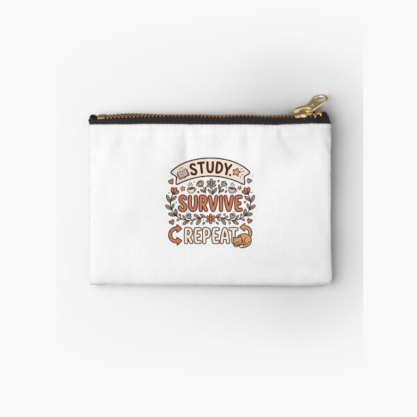 Item preview, Cozy Study Survive Repeat Aesthetic Sticker designed and sold by SweetieMedArt.