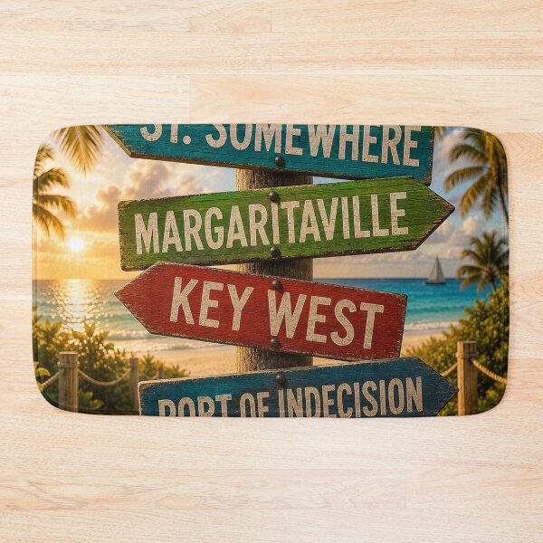 Item preview, St Somewhere Margaritaville Key West Port of Indecision Signpost - 9216x9216 designed and sold by darky72.