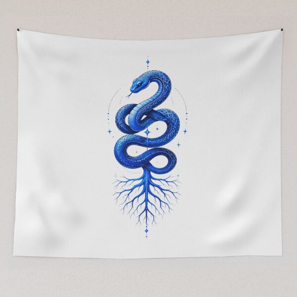 Item preview, Mystic blue snake with roots – Spiritual snake tree design designed and sold by FusiTink.