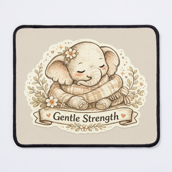 Item preview, Gentle Strength Elephant Inspirational Design designed and sold by Safe Haven Pets.