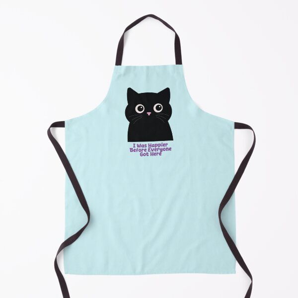 Item preview, I Was Happier Before Everyone Got Here Funny Black Cat Introvert Design designed and sold by Hallowed Artistry.