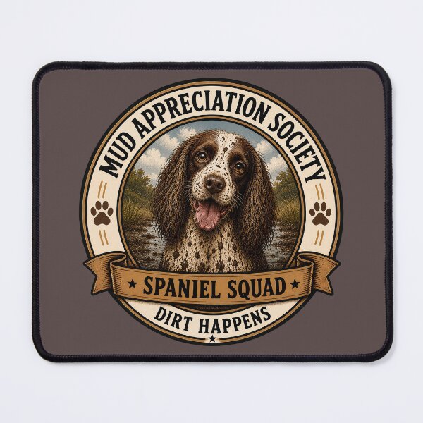 Item preview, Mud Appreciation Society - Spaniel Squad -Dirt Happens/ Funny Springer Spaniel Dog Badge Logo designed and sold by Halejo68.