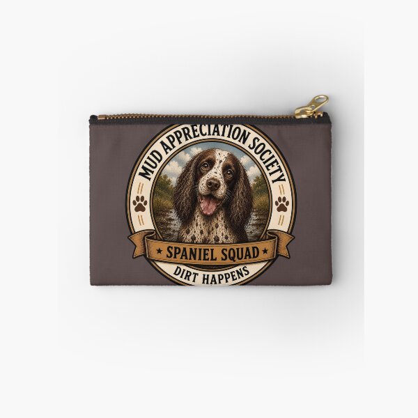 Item preview, Mud Appreciation Society - Spaniel Squad -Dirt Happens/ Funny Springer Spaniel Dog Badge Logo  designed and sold by Halejo68.