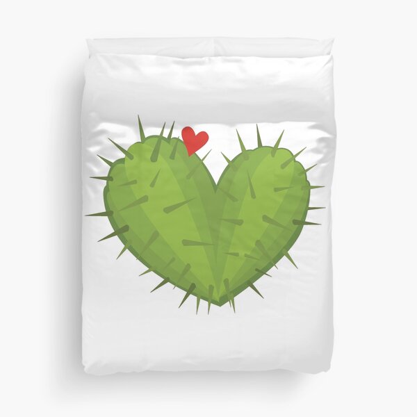 Cactus in a shape of a heart for succulent lovers Duvet Cover