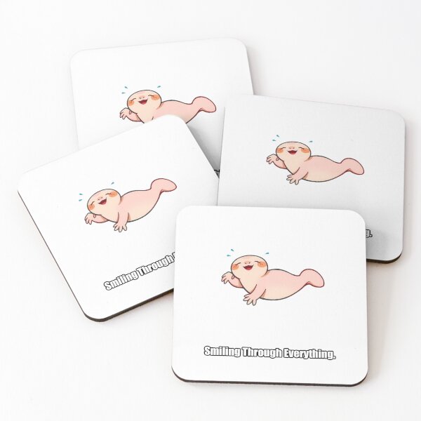 Item preview, Pegatina de ajolote - Sonriendo a pesar de todo - Lindo regalo de ajolote designed and sold by pawdrops.