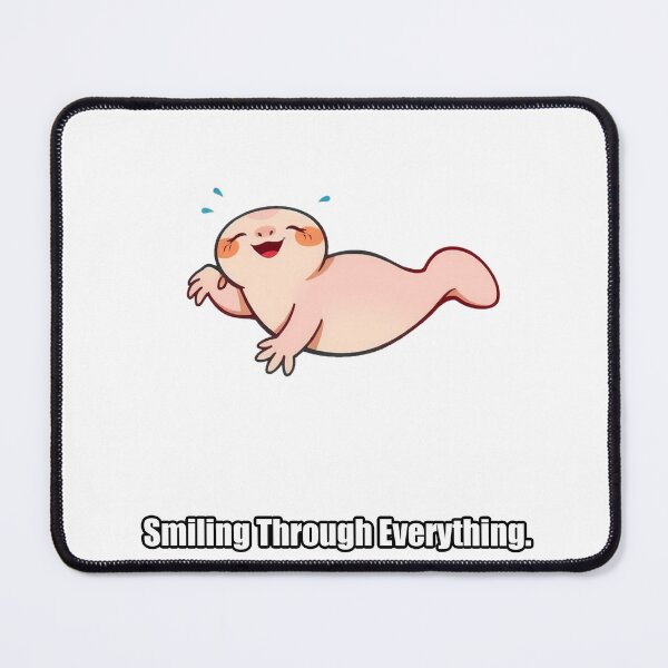 Item preview, Axolotl Sticker - Smiling Through Everything - Cute Axolotl Gift designed and sold by pawdrops.
