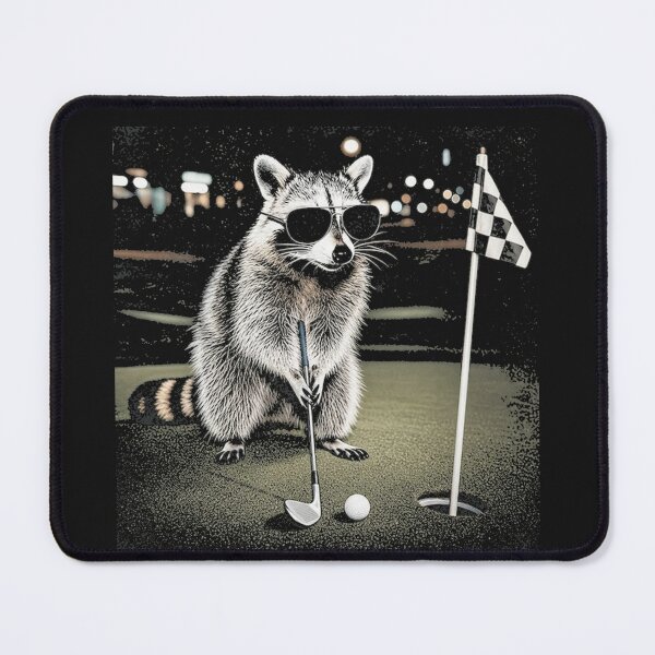 Item preview, Raccoon Sunglasses Putting Course Activity Funny designed and sold by Tsugraf Designs.