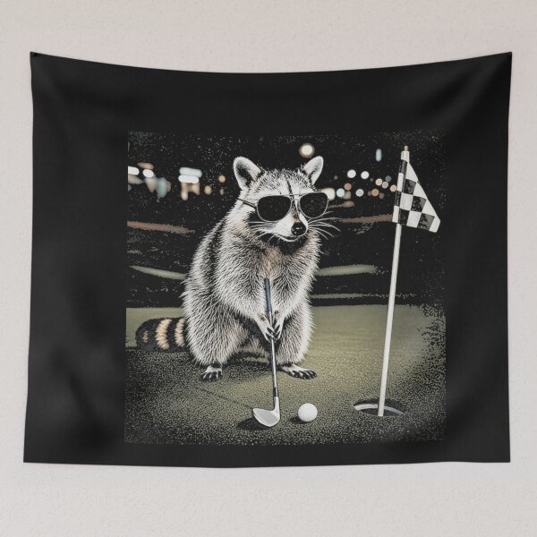 Item preview, Raccoon Sunglasses Putting Course Activity Funny designed and sold by Tsugraf Designs.