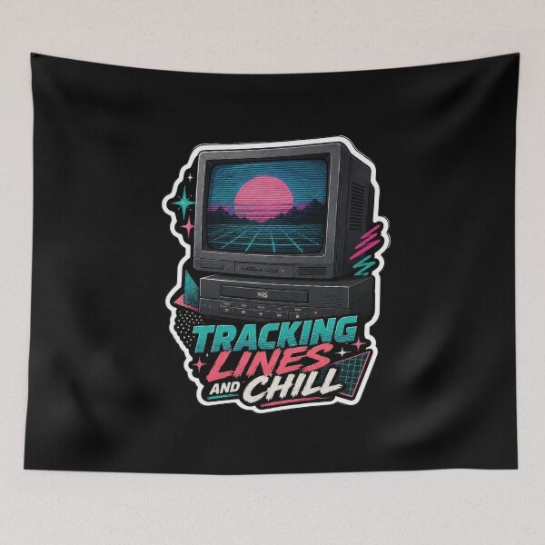 Item preview, Tracking Lines and Chill Retro VHS Sticker  designed and sold by Sketchlegacy.