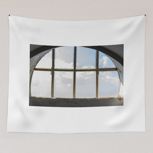 Item preview, Round Arched Window With Sky View Through Patina Plaster Opening in Vintage Interior designed and sold by Nmallia.