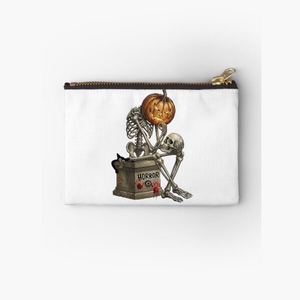 Item preview, Halloween illustration of a thinking skeleton with a pumpkin head designed and sold by VibranPalette.