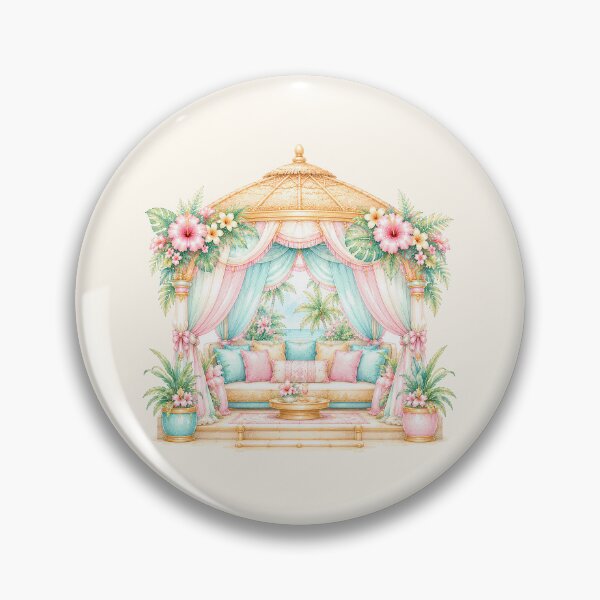Item preview, Luxury Tropical Cabana Lounge | Pastel Beach Resort Paradise Illustration designed and sold by looplandger.