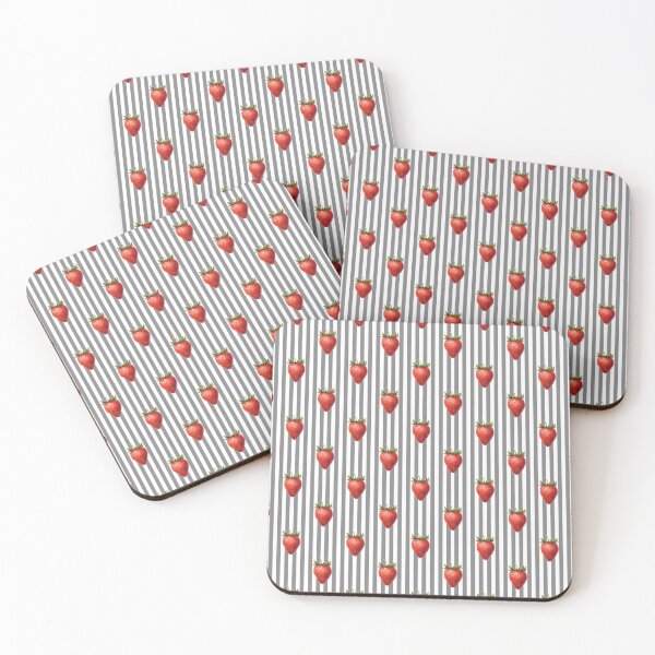 Item preview, Cute Strawberry Pattern Phone Case for Girls | Grey Striped Strawberry Journal for Students | Modern Strawberry Stripes Tote Bag for Mom | Sweet Fruit Pattern Throw Blanket for Friends designed and sold by VivaFy.