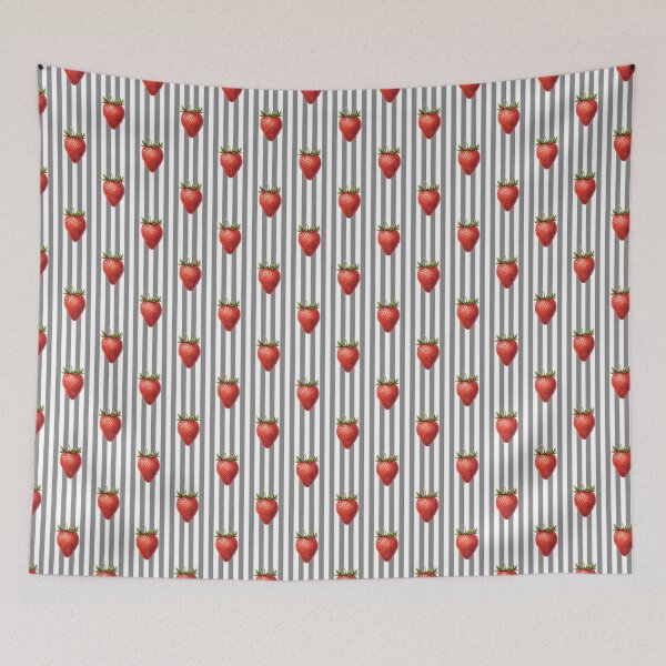 Item preview, Cute Strawberry Pattern Phone Case for Girls | Grey Striped Strawberry Journal for Students | Modern Strawberry Stripes Tote Bag for Mom | Sweet Fruit Pattern Throw Blanket for Friends designed and sold by VivaFy.