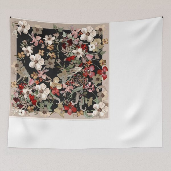 Item preview, Vintage Floral Pattern Black Scarf Design designed and sold by animenosekaiii.