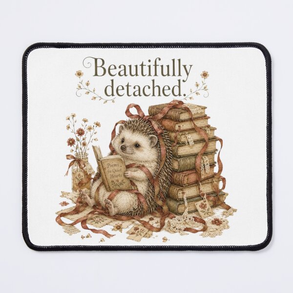 Item preview, Beautifully Detached Dark Academia Hedgehog Book Lover designed and sold by AQUILAKREO.