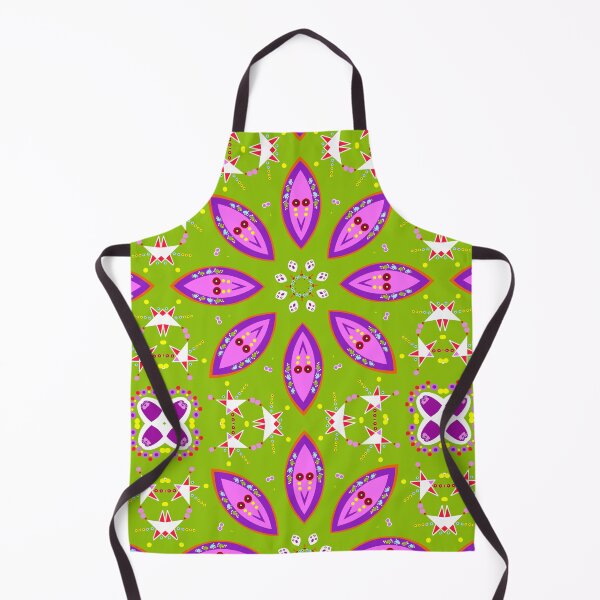 Item preview, Bold Green and Pink Retro Star Mandala Pattern designed and sold by Tinsleybluebell.