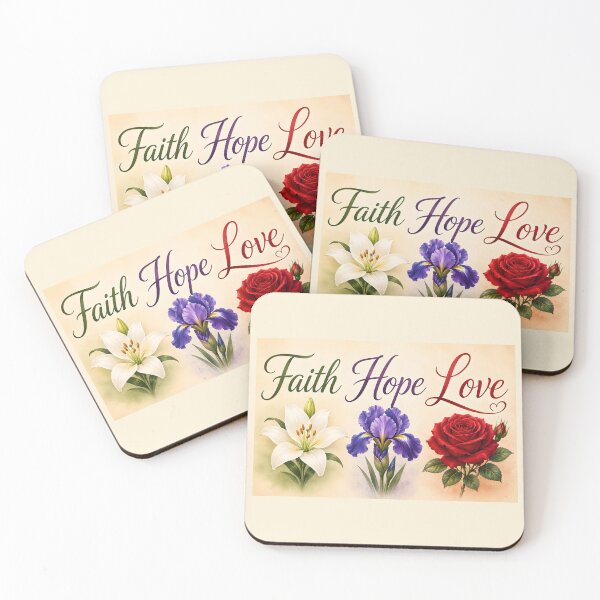 Item preview, Faith, Hope & Love in Bloom – Christian Floral Watercolor Art designed and sold by Stubblejumper Artworks.