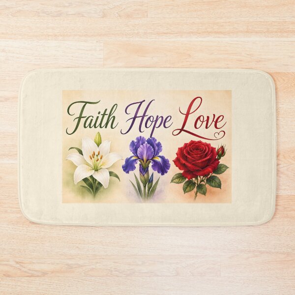 Item preview, Faith, Hope & Love in Bloom – Christian Floral Watercolor Art designed and sold by Stubblejumper Artworks.
