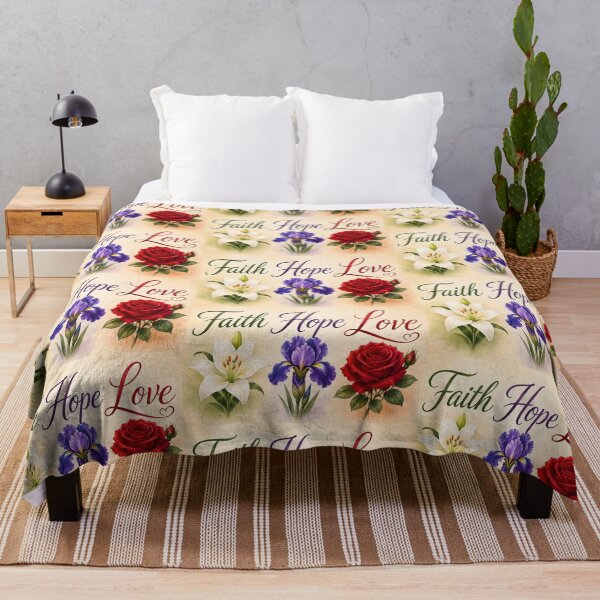 Item preview, Faith, Hope & Love in Bloom – Christian Floral Watercolor Art designed and sold by Stubblejumper Artworks.