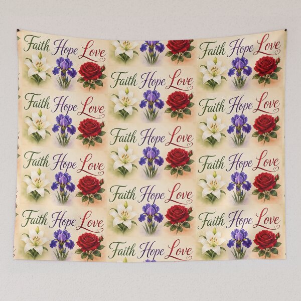 Item preview, Faith, Hope & Love in Bloom – Christian Floral Watercolor Art designed and sold by Stubblejumper Artworks.
