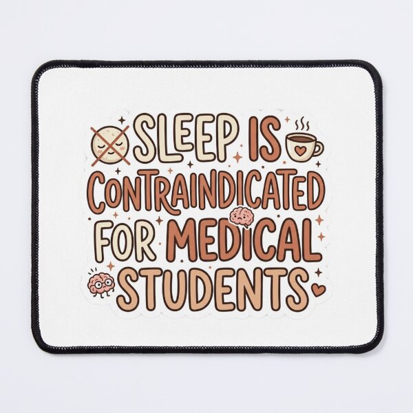 Item preview, Cute Sleep Is Contraindicated Funny Medical Student Sticker designed and sold by SweetieMedArt.