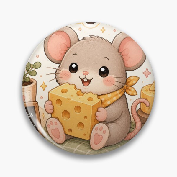 Item preview, Cheesy Smile Cute Mouse With Cheese Sticker designed and sold by happyhub786.