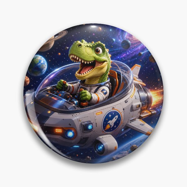 Item preview, Dinosaur in Spaceship designed and sold by Stixyyy.