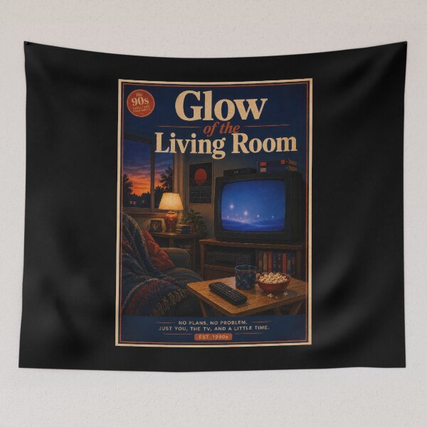 Item preview, Glow of the Living Room 90s Retro TV Poster  designed and sold by Sketchlegacy.
