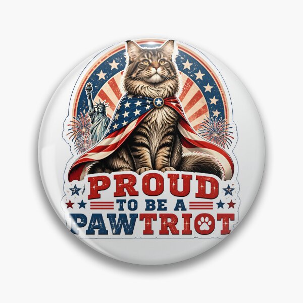 Item preview, Proud To Be A Pawtriot Maine Coon Cat – Patriotic 4th of July USA Cat Lover Gift designed and sold by Bettybee00.