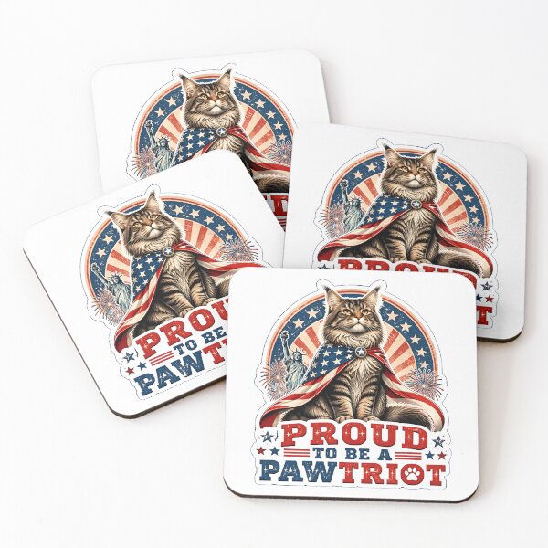 Item preview, Proud To Be A Pawtriot Maine Coon Cat – Patriotic 4th of July USA Cat Lover Gift designed and sold by Bettybee00.