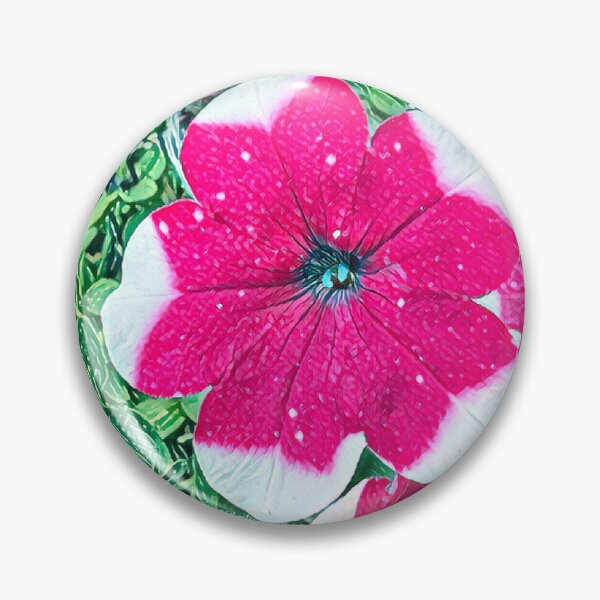 Item preview, Impressionist Pink and White Bi-Color Petunia Flower Art designed and sold by BalkanBloom.