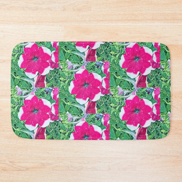 Item preview, Impressionist Pink and White Bi-Color Petunia Flower Art designed and sold by BalkanBloom.