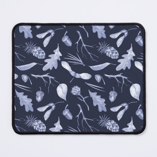 Item preview, Navy Blue Winter Botanical Print designed and sold by Flowersforbear.