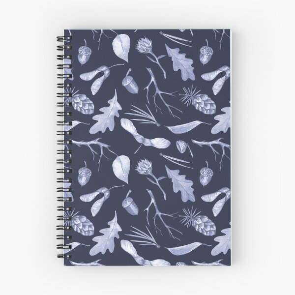 Item preview, Navy Blue Winter Botanical Print designed and sold by Flowersforbear.