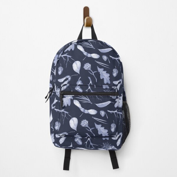 Item preview, Navy Blue Winter Botanical Print designed and sold by Flowersforbear.