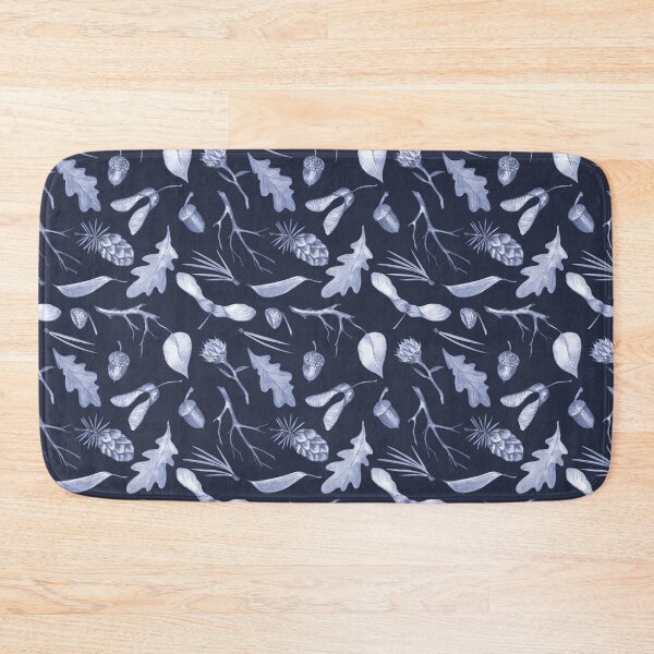Item preview, Navy Blue Winter Botanical Print designed and sold by Flowersforbear.
