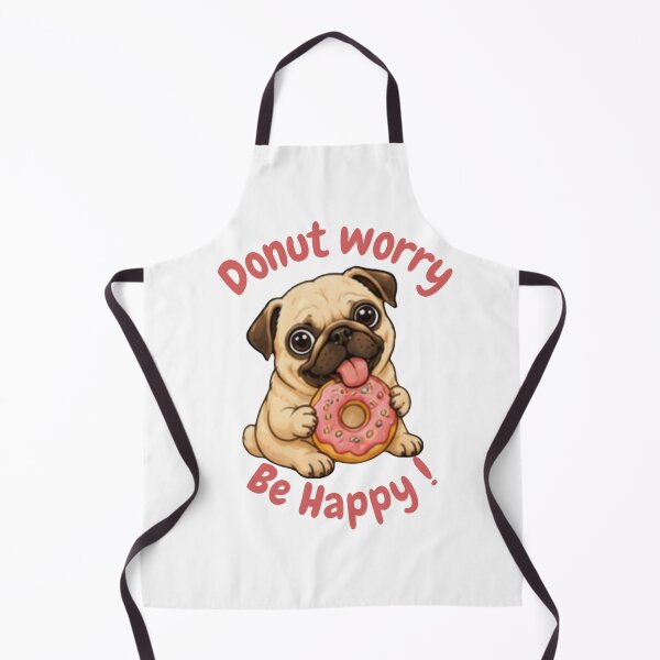 Item preview, Donut Worry Be Happy Pug Sticker designed and sold by Bud the Pug & Friends .