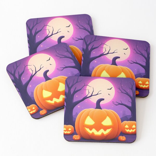 Item preview, Glowing Jack-O'-Lantern Pumpkins Full Moon Spooky Trees Halloween Night Design designed and sold by Cute Animals And Royal Art.