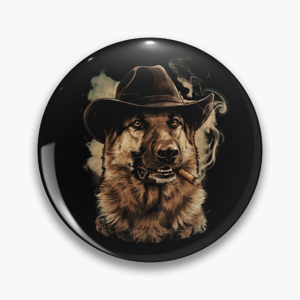 Item preview, German Shepherd Western Graphic Cowboy Dog Smoking designed and sold by Dabbing Turtle Designs.