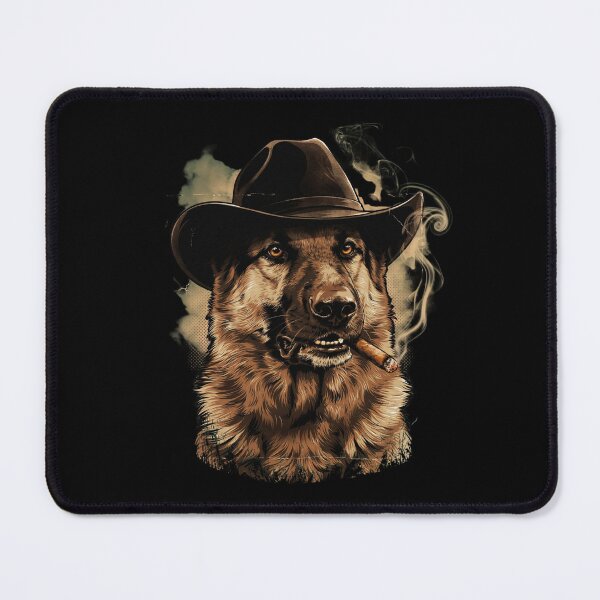 Item preview, German Shepherd Western Graphic Cowboy Dog Smoking designed and sold by Dabbing Turtle Designs.