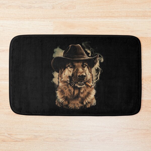 Item preview, German Shepherd Western Graphic Cowboy Dog Smoking designed and sold by Dabbing Turtle Designs.