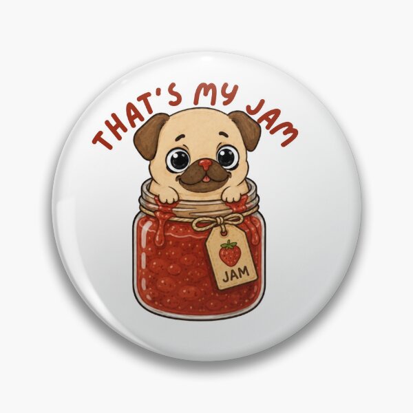 Item preview, That’s My Jam Cute Pug Sticker designed and sold by Bud the Pug & Friends .
