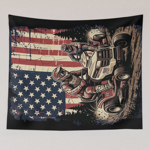 Item preview, Racing Mower - American Flag - Lawn Mower Racing designed and sold by RaceDayRags.