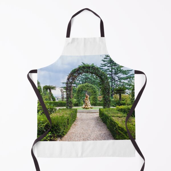 Item preview, Formal Garden Path Leading to Ornamental Fountain and Statue Through Green Arched Vines designed and sold by Nmallia.