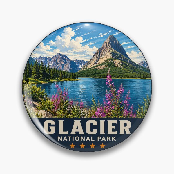 Artikelvorschau, Aufkleber für den Glacier-Nationalpark entworfen und verkauft von Gideon Emmerich.