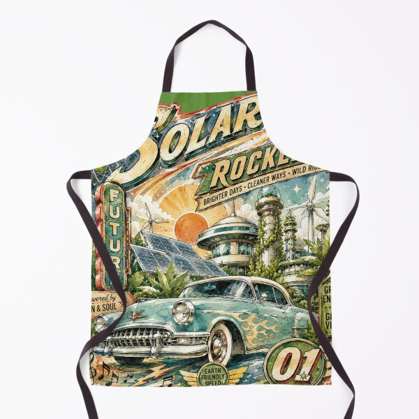 Item preview, Solar Rockers Solarpunk Future Vintage Car Retro Design designed and sold by ObsidianUruk.