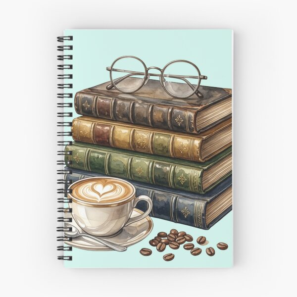 Item preview, Vintage Dark Academia Book Stack and Coffee Latte designed and sold by sanorastyle.
